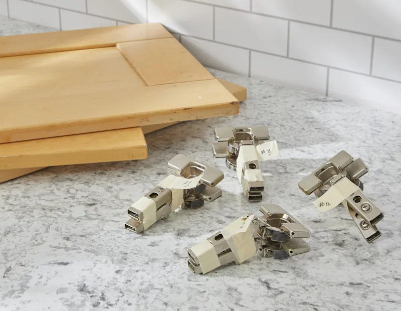 Disassembled cabinet doors
