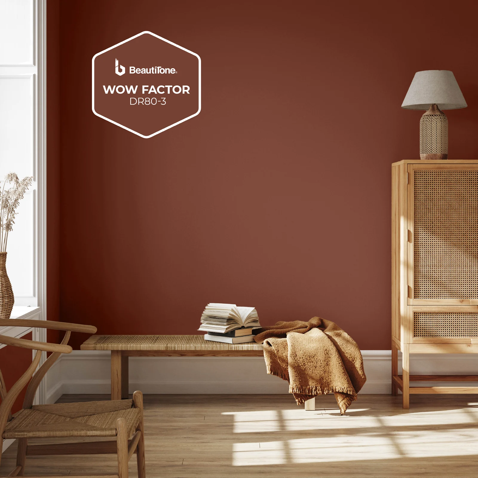 Wall paint colour, deep orange with yellow undertones