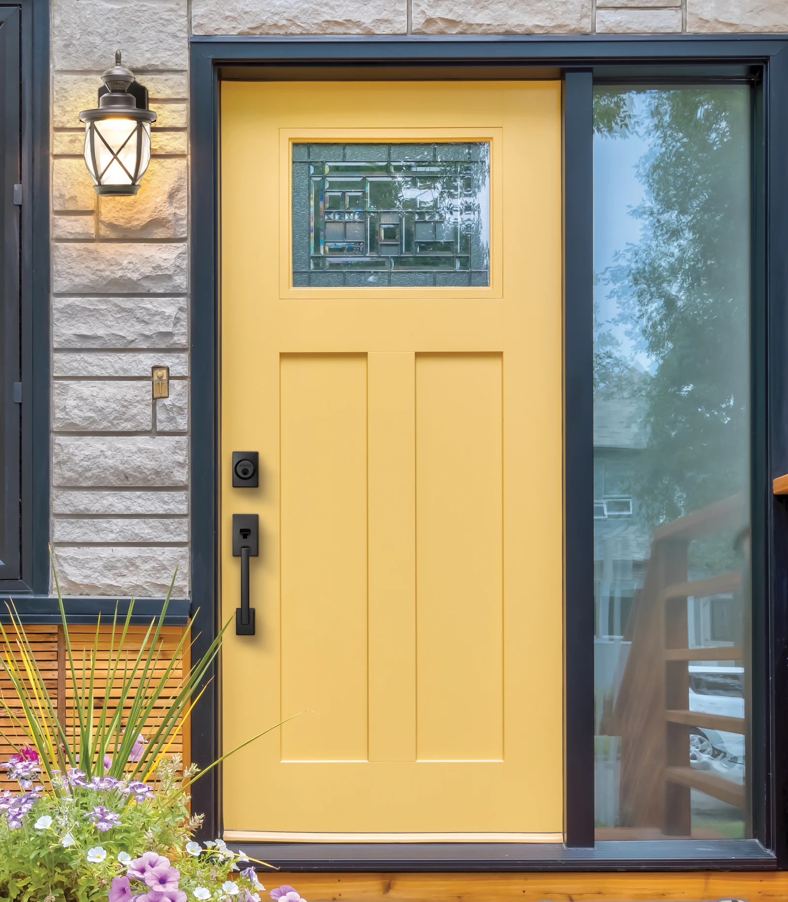 A steel front door