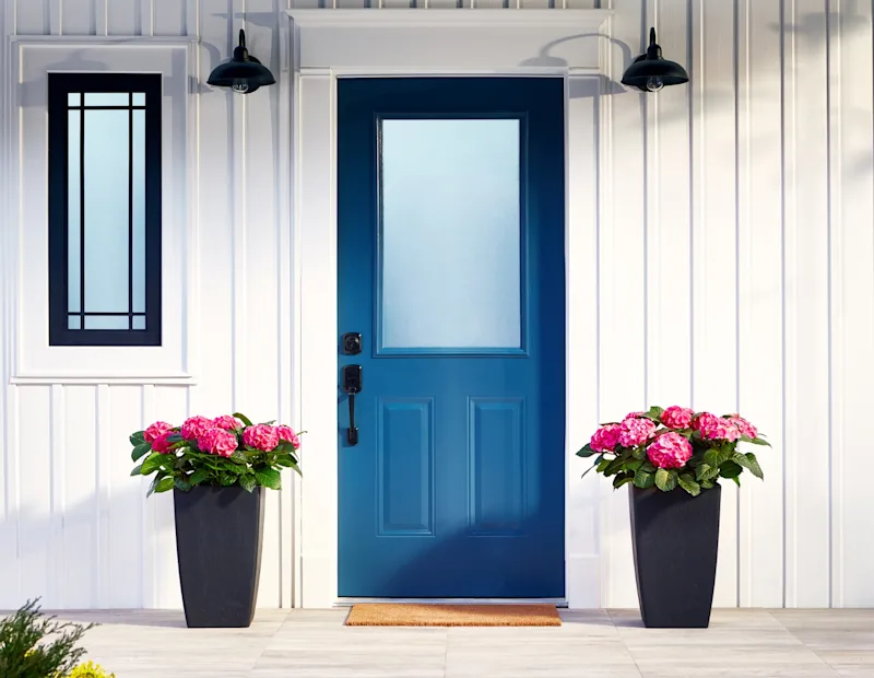 A freshly painted front door.
