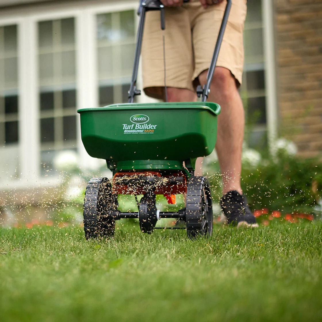 Someone seeds their lawn