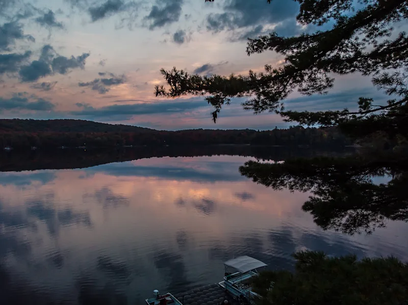 A beautiful sunset over the lake