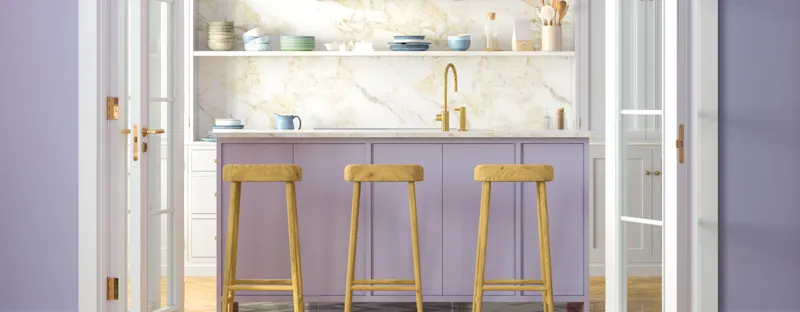 A newly painted kitchen
