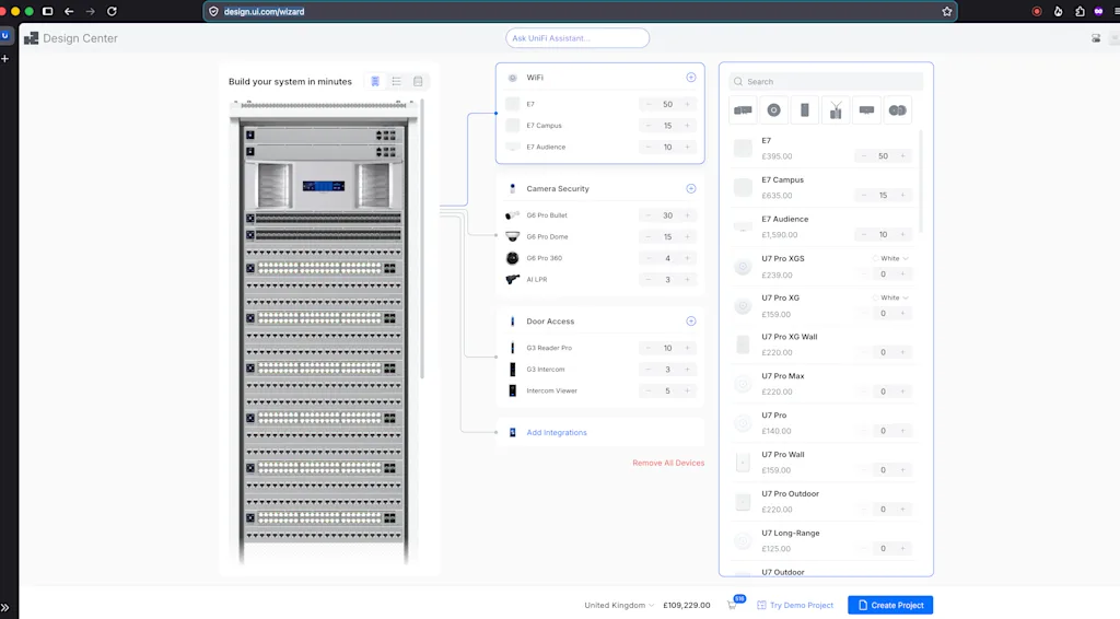 Unifi Design Center: Rack View