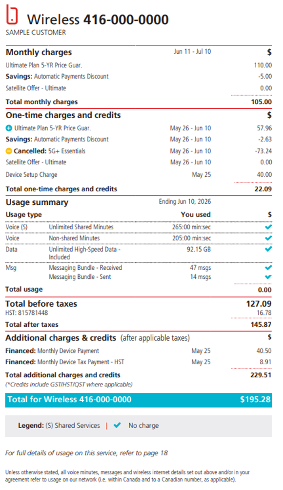 Infinite billing
