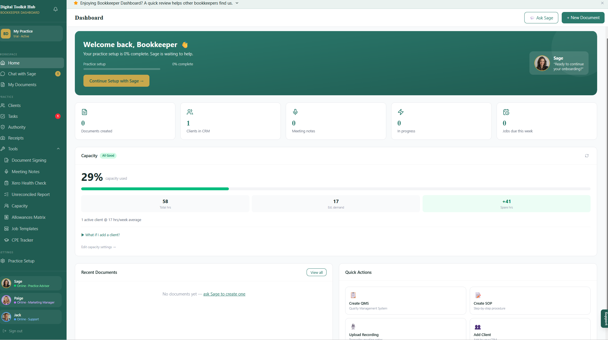 Screenshot 1 for app Bookkeeper Dashboard