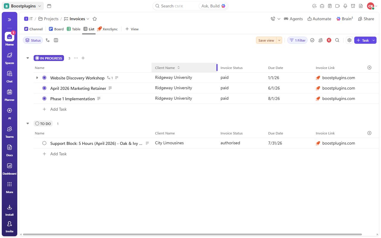 Screenshot 2 for app BoostSync for ClickUp