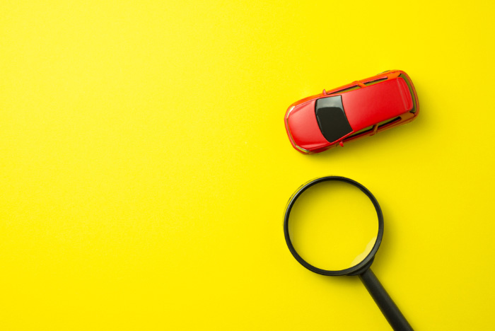 toy car on yellow background