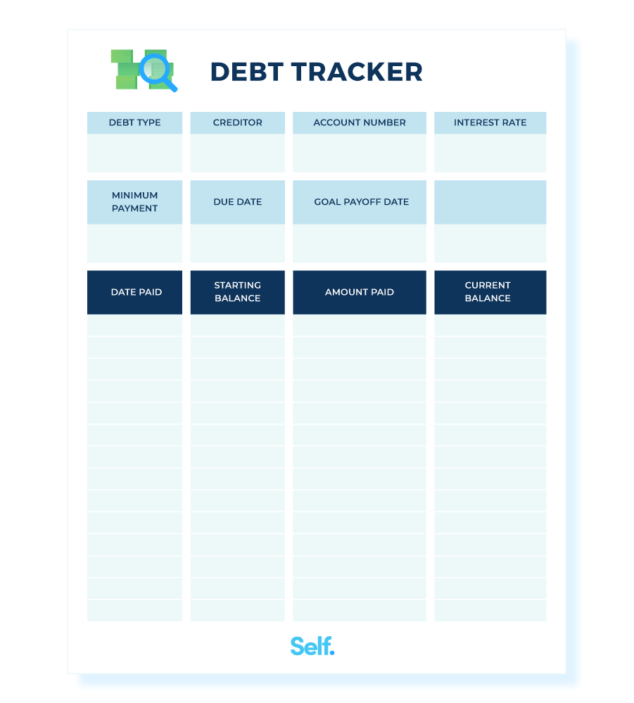 printable debt tracker