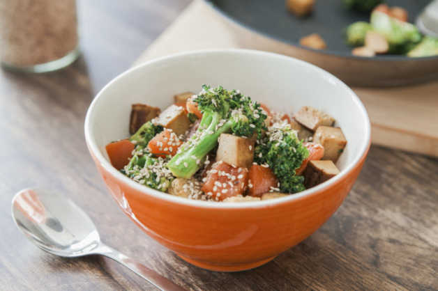 scrambled green vegetables tofu recipe