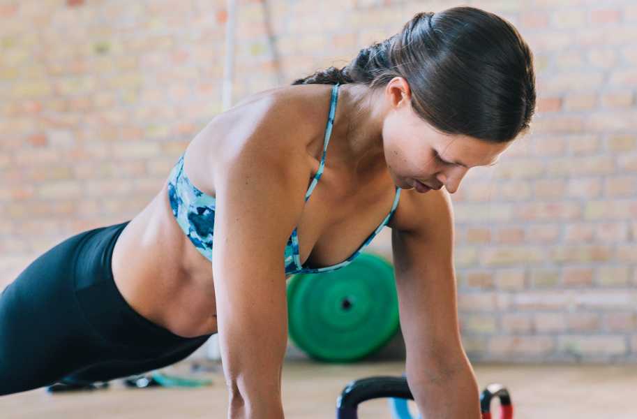 Fitness Female Indoors Plank Core Abs 