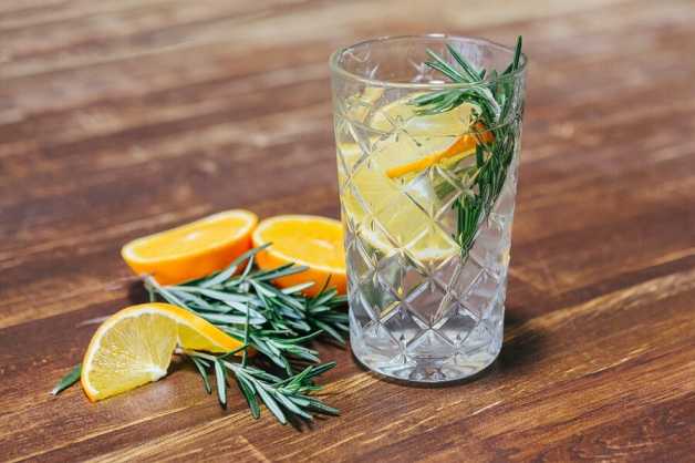 Water with rosemary and orange