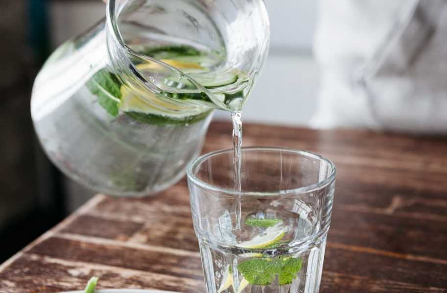 Water pitcher pouring water 