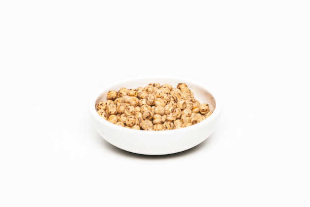 Chickpeas, uncooked in white bowl