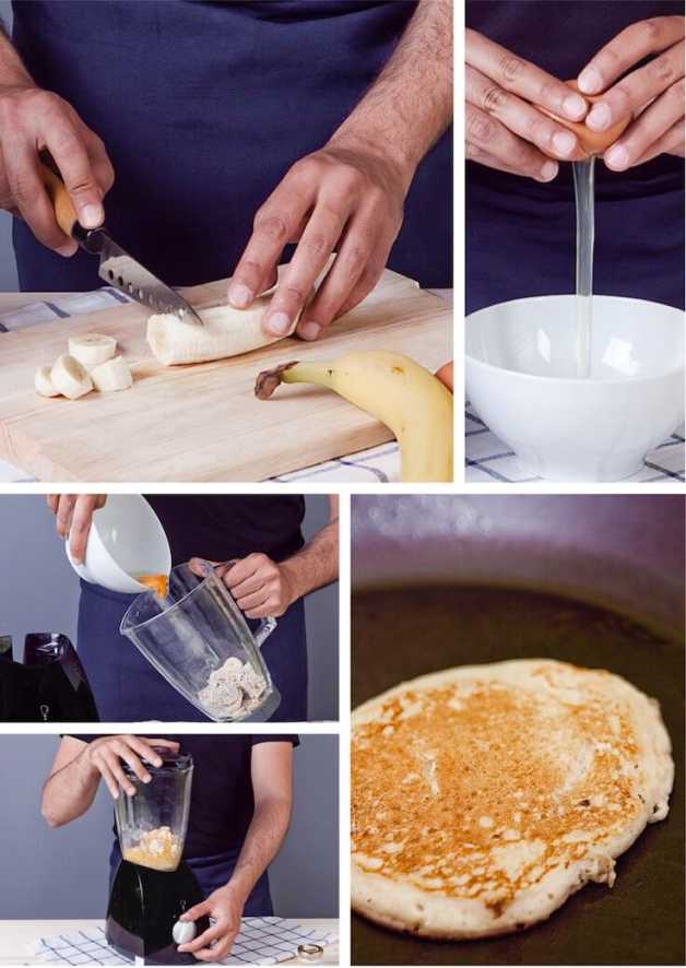 Banana pancakes process: Step-by-step