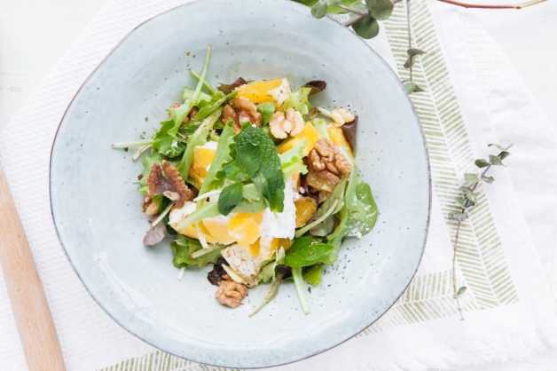 orange walnut and cottage cheese salad healthy recipe