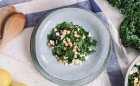 Chickpea, Feta and Kale Salad Recipe