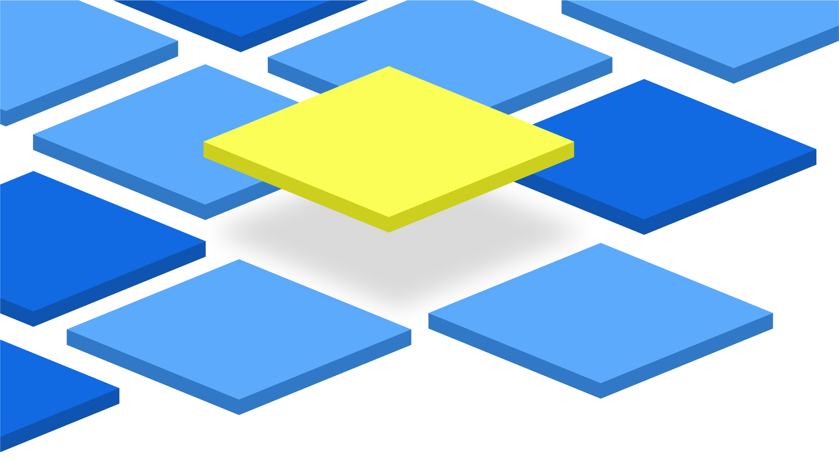Raised yellow square among blue squares