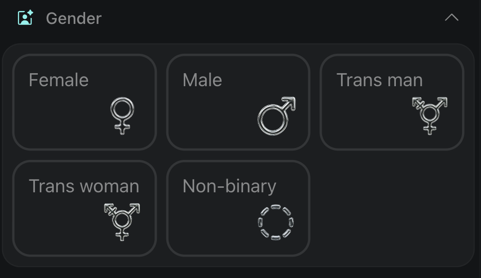 Gender Options
