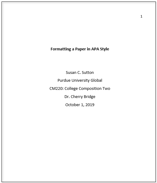 Sample Title Page APA 7th Ed.