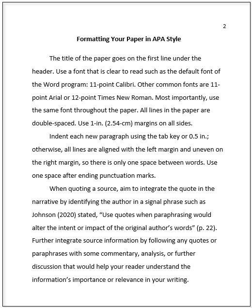 Sample Body Page APA 7th Ed.