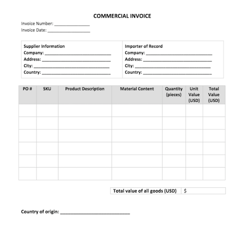 flexport commercial invoice template