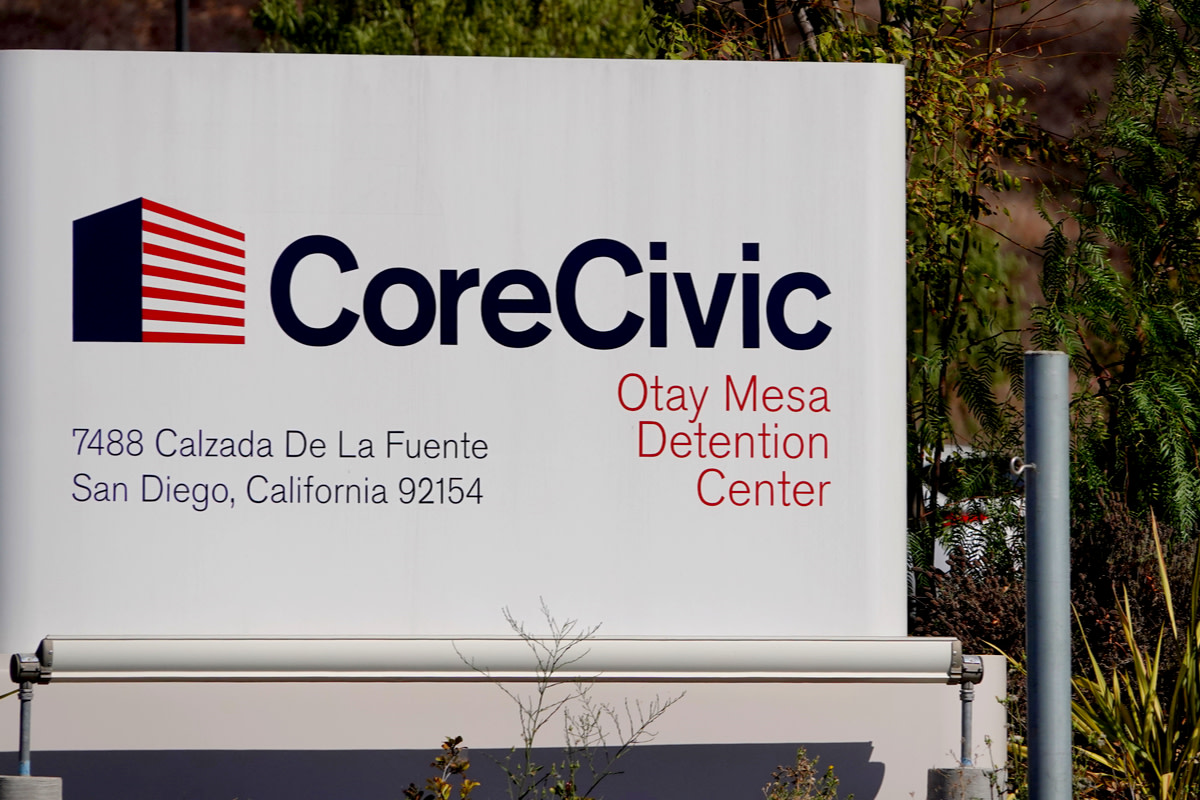 Sign for privately owned Core Civic Detention Center