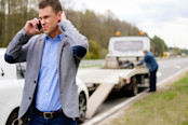 checking with insurance after road accident