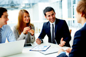 Consultants discussing about a project