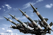 Missile launcher with four projectiles