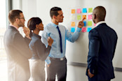 group of colleagues discussing