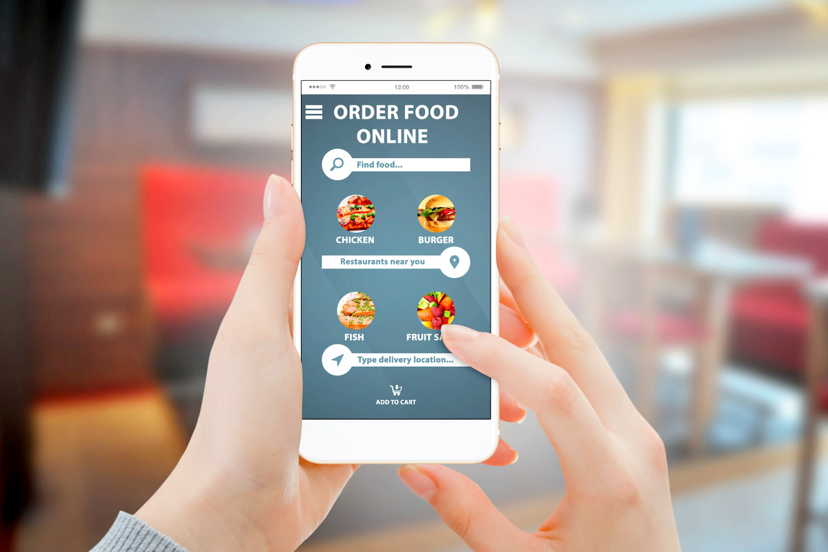 ordering food online on smartphone