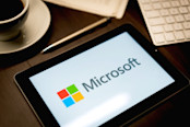 Logo of Microsoft on the iPad