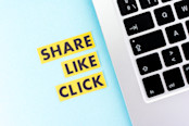 share, like, click on blue background and notebook