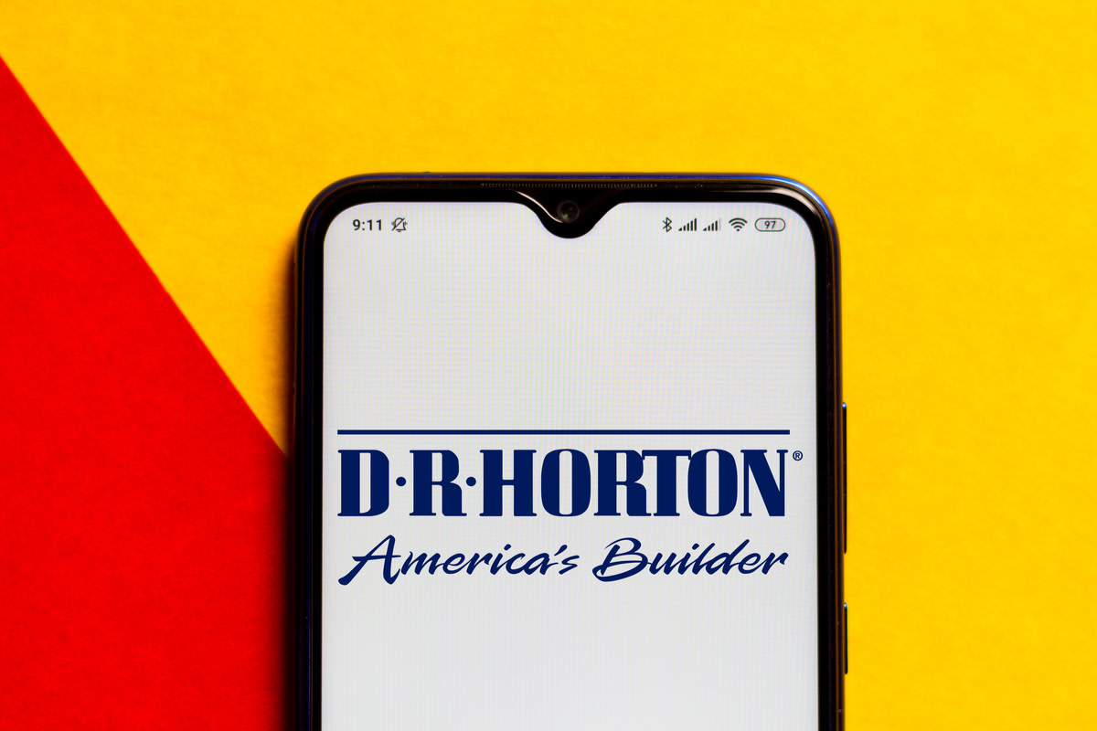 D.R. Horton logo seen displayed on a smartphone