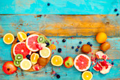 fruits on a wooden table