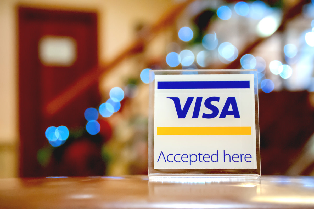 Visa sign in a hotel