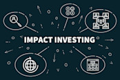 Conceptual business illustration with the words impact investing