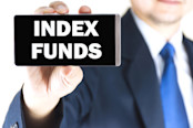 INDEX FUNDS word on mobile phone screen