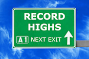 RECORD HIGHS road sign