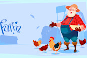 Farmer Feed Chicken