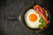 Iron pans and bacon eggs