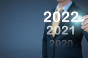 writing 2022 number on virtual screen