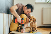 Man doing renovation work at home