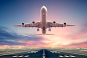 Airplane taking off from the airport