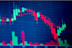 Stock Market Chart on Blue Background