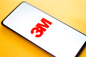 3M logo on phone screen stock image