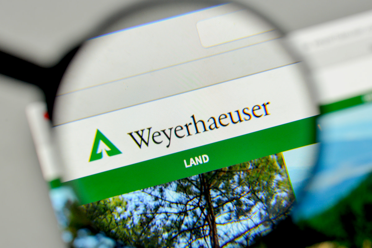 Weyerhaeuser logo on the website homepage