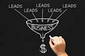 Hand drawing Lead Generation Business Funnel concept