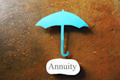 Paper umbrella over an Annuity message